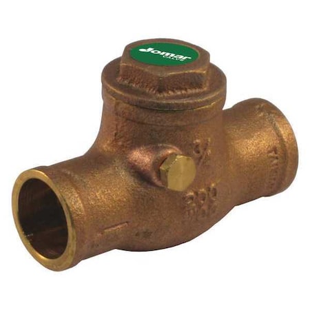 Jomar Valve 1/2" Solder Lead Free Brass Horizontal Check Valve S-501G