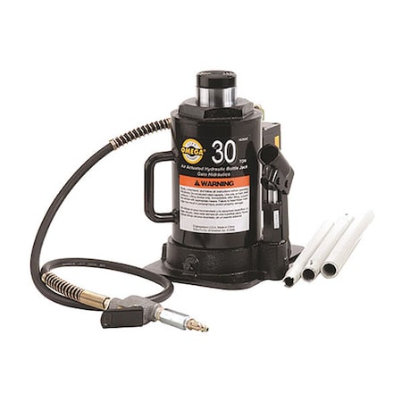 Omega Lift Hydraulic Bottle Jack, Air/Manual, 30 tons 18302C
