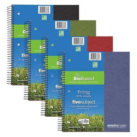 Roaring Spring Subject 1 Pkt Wirebound Notebooks, 11"x9", 160 sht, Asstd Covers, College Ruled w/Margin, PK12 13367cs