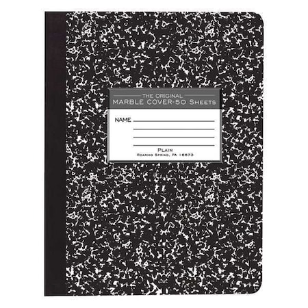 Roaring Spring Case of Black Marble Comp Notebooks, Unruled Blank, 50 sht, 15lb White Paper, 9.75"x7.75", Hard Cover, PK48 77260cs