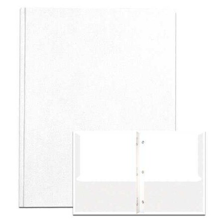 Roaring Spring Case of White Pocket Folders w/Prongs, 11.75"x9.5", Twin Pockets hold 25 sheets ea, 11 pt tag board, PK250 54122cs