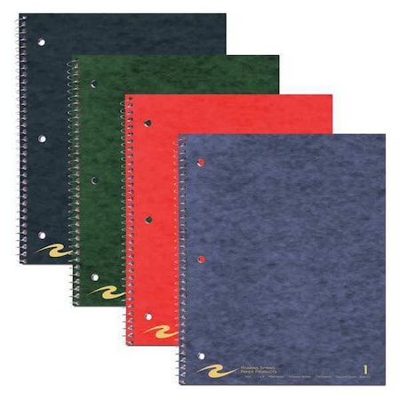 Roaring Spring Case of Wirebound Notebooks, 11"x9", 1 Subject, 1 Pkt, 100 sht, College Rule w/margin, Asstd. Colors 11354cs
