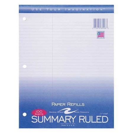 Roaring Spring Case of Loose Leaf Law Paper, 100 sht/pk, 8"x10.5", College Ruled Filler Paper w/Margin, 3-hole Punch 83908cs