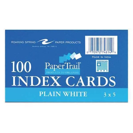 Roaring Spring Case of Blank Index Cards 3"x5", 100 per pack, Unruled, Blank on Both Front and Back Sides 74814cs