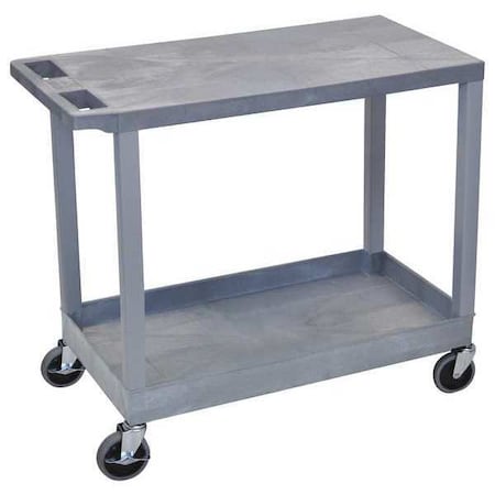 Luxor Cart, 1Tub Shelf, 1Flat Shelf, 18"x32", High Density Polyethylene (Shelf)/Polyvinyl Chloride (Leg) EC21-G