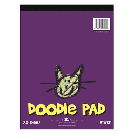 Roaring Spring Case of Kids Doodle Paper Pad, 9"x12", 80 sht of Blank Newsprint, Top Bound, For Drawings & Sketches, PK12 50100cs