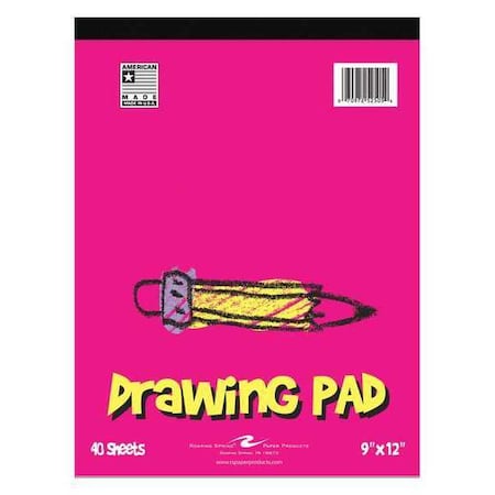 Roaring Spring Case of Kids Drawing Paper Pad, 9"x12", 40 sht of 50 lb Blank White Paper, Top Bound, PK12 52505cs