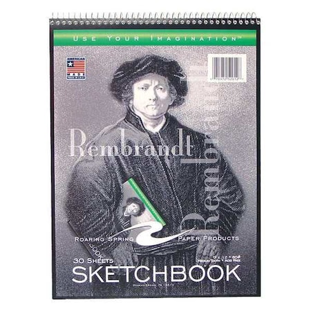 Roaring Spring Case of Sketch Books, 30 Sheets of Heavy 50 lb White Drawing Paper, 9"x12" Spiral Bound, PK12 52112cs