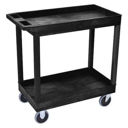 Luxor Tub Shelf Cart, High Density Polyethylene (Shelf), Polyvinyl Chloride (Leg), 500 lb. Load Capacity EC11HD-B