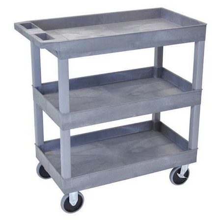 Luxor Tub Shelf Cart, High Density Polyethylene (Shelf), Polyvinyl Chloride (Leg), 500 lb. Load Capacity EC111HD-G