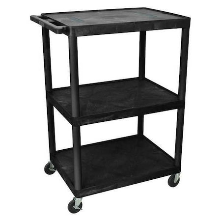 Luxor AV Cart - 48"H AV Cart - Three Shelves - Black LE48-B