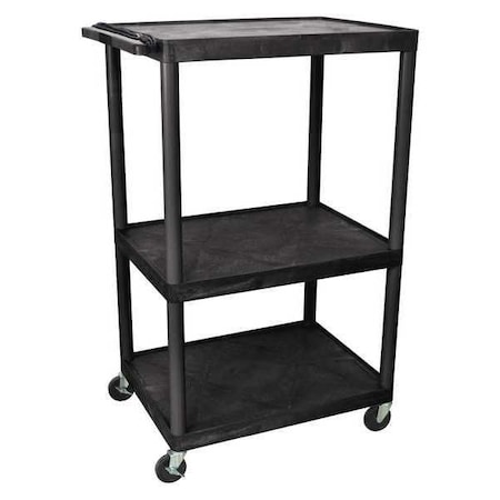 Luxor Shelf Cart, Molded Plastic (Shelf), 3 Shelves LP54E-B