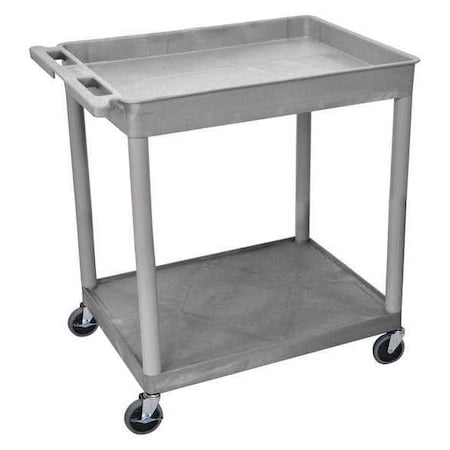 Luxor Tub Cart, (2) Shelves, L, High Density Polyethylene (Shelf)/Polyvinyl Chloride (Leg), 2 Shelves TC12-G