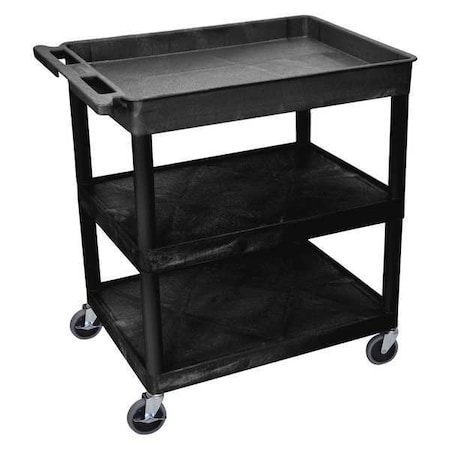 Luxor Tub Cart, (3) Shelves, L, High Density Polyethylene (Shelf), Polyvinyl Chloride (Leg), 3 Shelves TC122-B