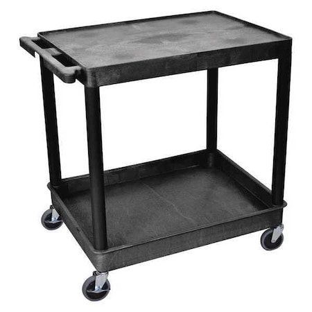 Luxor Tub Cart, (2) Shelves, L, High Density Polyethylene (Shelf), Polyvinyl Chloride (Leg), 2 Shelves TC21-B