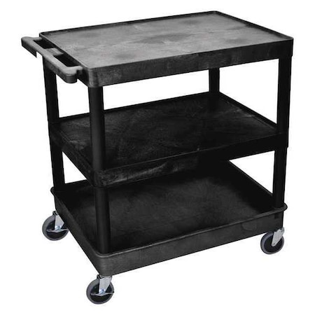 Luxor Tub Cart, (3) Shelves, L, High Density Polyethylene (Shelf)/Polyvinyl Chloride (Leg), 3 Shelves TC221-B