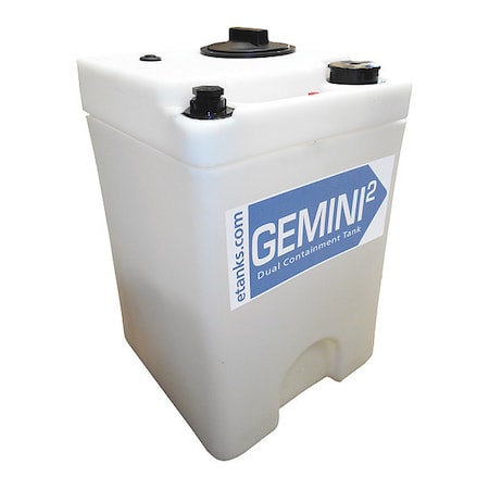 Peabody Engineering Storage Tank, Double Wall Square, LDPE 1.5, Nat, 10 Gal 01-29820