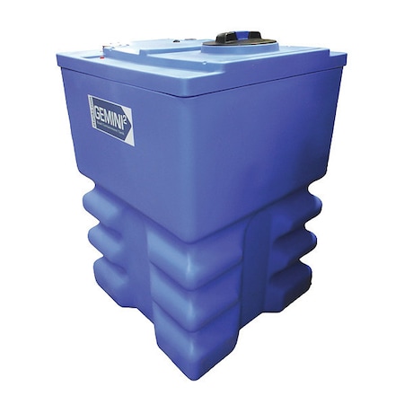 Peabody Engineering Storage Tank, Double Wall Square, LDPE 1.9, Blue, 120 Gal Ribbed 01-32975