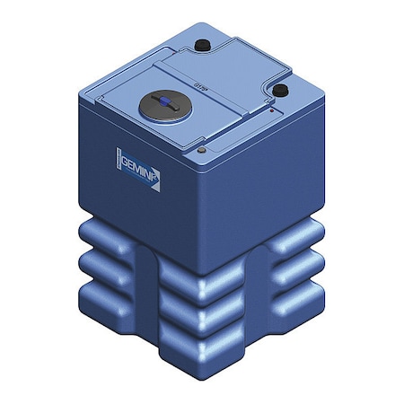 Peabody Engineering Storage Tank, Double Wall Square, LDPE 1.5, Blue, 175 Gal Ribbed 01-33086