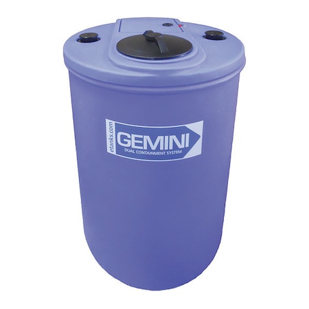Peabody Engineering Storage Tank, Double Wall Vertical, LDPE 1.9, Blue, 62 Gal 01-29776