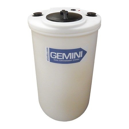 Peabody Engineering Storage Tank, Double Wall Vertical, LDPE 1.5, Nat, 40 Gal Flat 01-1076