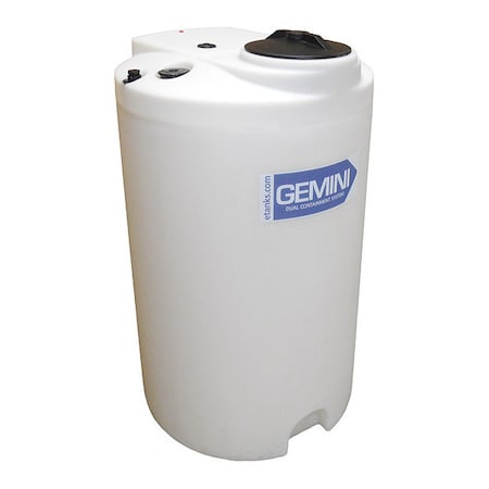 Peabody Engineering Storage Tank, Double Wall Vertical, LDPE 1.5, Nat, 65 Gal 01-29921