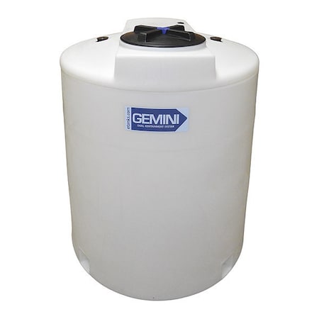 Peabody Engineering Storage Tank, Double Wall Vertical, LDPE 1.5, Nat, 320 Gal 01-1075
