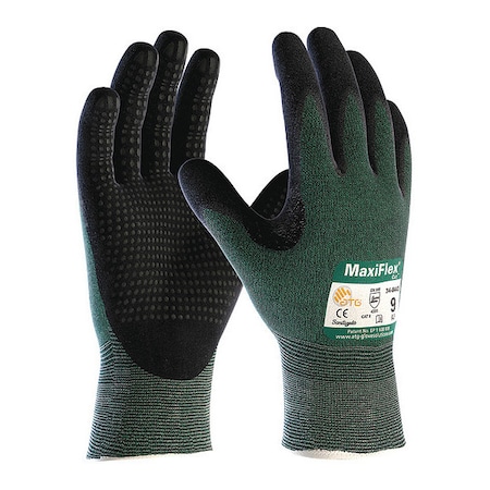Pip Cut-Resistant Coated Gloves, Cut Level A2 , Double Dipped , Foam Nitrile , Dotted , XS 12 PK 34-8443/XS