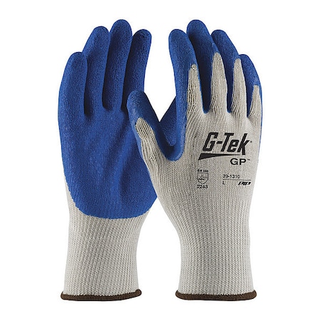 PIP Latex Coated Gloves, Palm Coverage, Blue/Gray, L, 12PK 39-1310/L