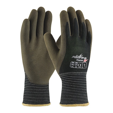 Pip Cold Protection Coated Gloves, Latex Palm, Acrylic/Polyester Lining, Black/Brown, 2XL 41-1430/XXL