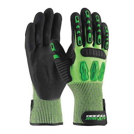 Pip Hi-Vis Mechanics Impact Gloves, XL, Black/Green 120-5130/XL