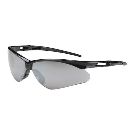 Pip Anser, Safety Glasses, Anti-Scratch, Silver Mirror Lens, Black Frame, 1 PR 250-AN-10125
