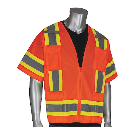 Pip Hi-Visibility Vest, 11 Pockets, Org, M 303-0500-OR/M