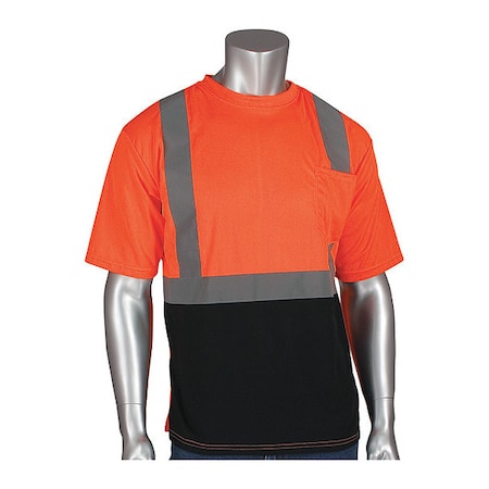 Pip Hi-Visibility Shirt, Short Sleeve, Class 2, R2, Mesh, Polyester, Orange, 5X 312-1250B-OR/5X