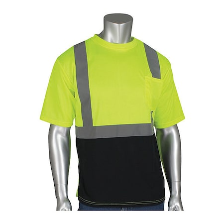 Pip Hi-Visibility Shirt, Short Sleeve, Class 2, R2, Mesh, Polyester, Lime/Yellow, M 312-1250B-LY/M