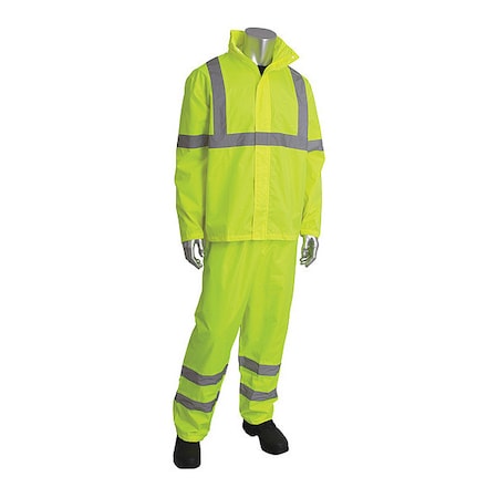 Pip Hi-Visibility Class 3 Rain Suit, Lm Yl, M 353-1000LY-S/M