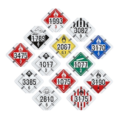 Jj Keller Vehicle Placard Flipchart, Aluminum, 13 3/4 in W x 13 3/4 in H 58178