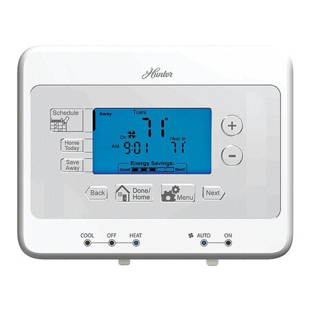 Hunter Thermostat, 7 Day Programmable, Universal 44378