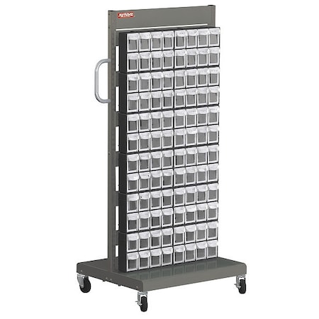 SHUTER Mobile Parts Cart, FO308 1, Sided 96 Tip Out Bins 1010542
