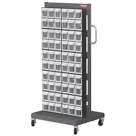 Shuter Mobile Parts Cart, FO308 2, Sided 120 Bins 1010545