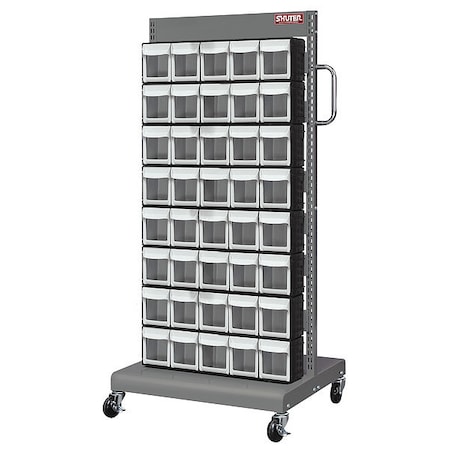 Shuter Mobile Parts Cart, FO305 2, Sided 80 Tip Out Bins 1010547