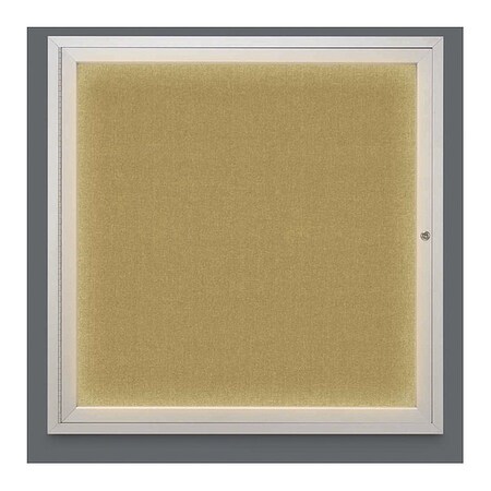United Visual Products Crkboard, Lght, Fbrc, 1 Dr, Satin/Lme, 36x36" UV302ILED-SATIN-KEYLIME