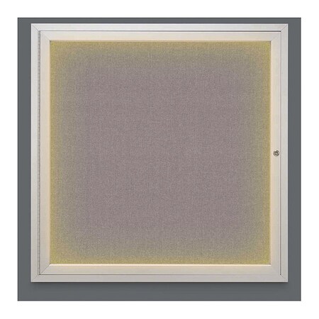 United Visual Products Crkboard, Lght, Fbrc, 1 Dr, Satin/Srf, 36x36" UV302ILED-SATIN-SURF