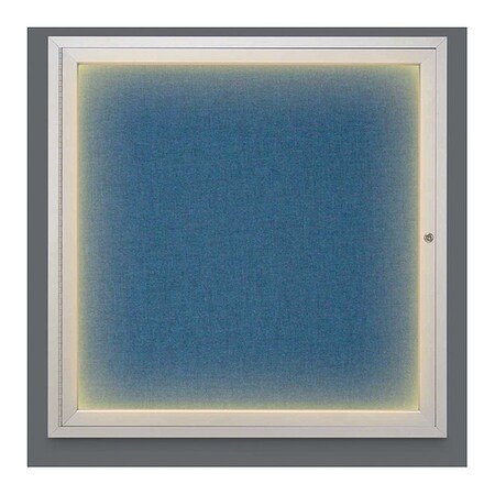 United Visual Products Crkboard, Lght, Fbrc, 1 Dr, Satin/Ult, 36x36" UV302ILED-SATIN-ULTMAR