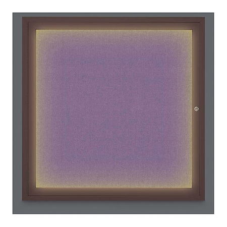 United Visual Products Corkboard, Lighted, Fbrc, Brnz, 1 Dr, 36x36" UV302ILED-BRONZE-AMETHY