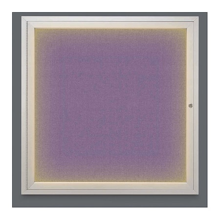 United Visual Products Corkboard, Lght, Fbrc, 1, Satin/Amthy, 36x36" UV302ILED-SATIN-AMETHY