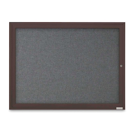 United Visual Products Corkboard, Fabric, 1 Dr, 48x36" UV3031-BRONZE-MEDGRY