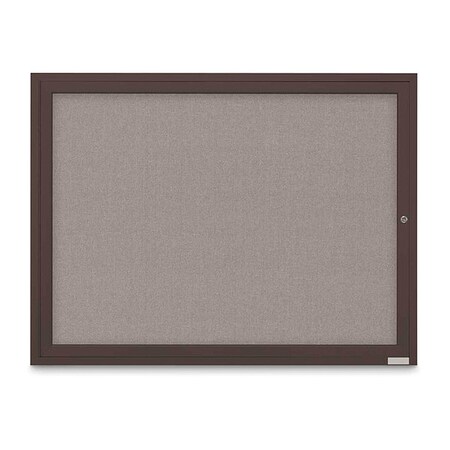 United Visual Products Corkboard, Fabric, Brnz/Prl, 1 Door, 48x36" UV3031-BRONZE-PEARL