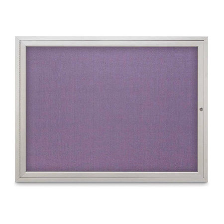 United Visual Products Corkboard, Fbrc, 1 Door, Satin/Amthy, 48x36" UV3031-SATIN-AMETHY