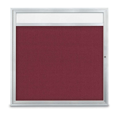 United Visual Products Crkboard, Hdr, Fbrc, 1 Dr, Satin/Burg, 48x48" UV303H5-SATIN-DBURGU